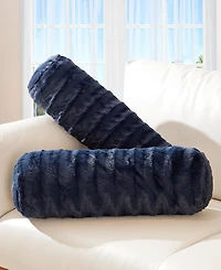 Cheer Collection Bolster Decorative Pillow Set, 8" x 24"