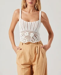 Astr the Label Women's Everly Cotton Cropped Sweater Top