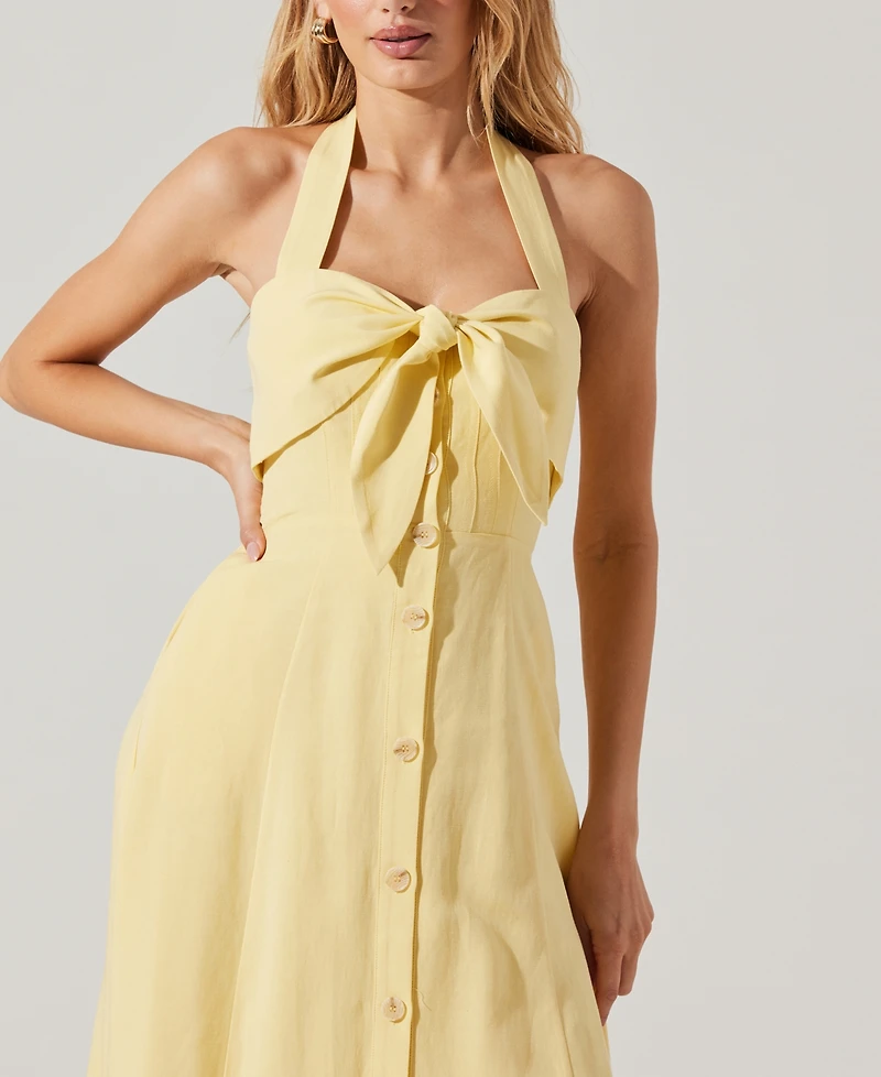 Astr the Label Women's Katherine Tie-Front Midi Dress