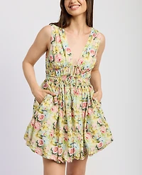 En Saison Women's Cairo Cotton Bubble-Hem Mini Dress