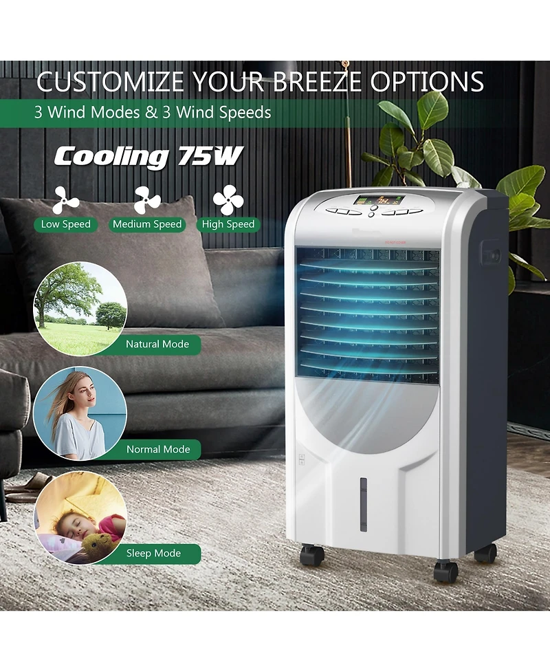Gymax Air Cooler Heater Portable Evaporative Fan Filter Humidifier