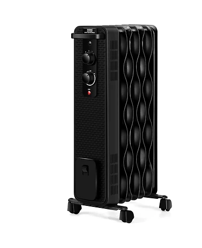 Gymax 1500W Oil Filled Radiator Space Heater w/ 3 Heating Modes White