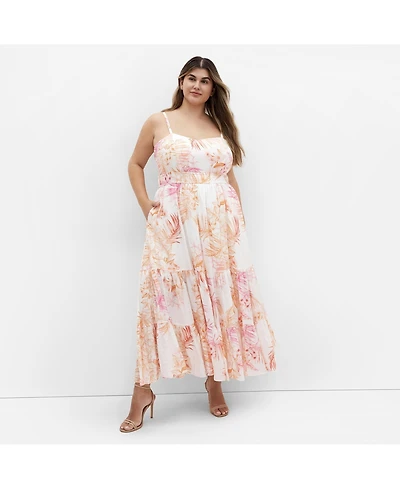 City Chic Plus Kehlani Print Maxi Dress
