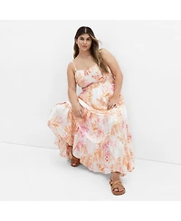 City Chic Plus Kehlani Print Maxi Dress
