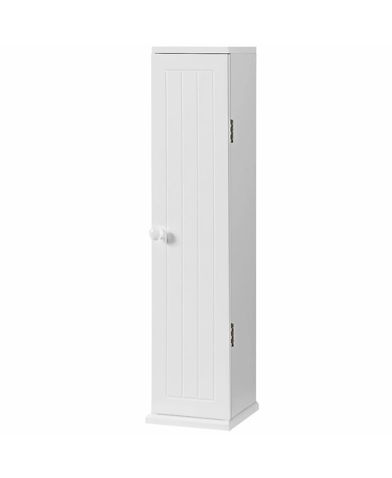 Gymax Toilet Tissue Storage Tower Bathroom Storage Floor Cabinet w/ 4 Shelves