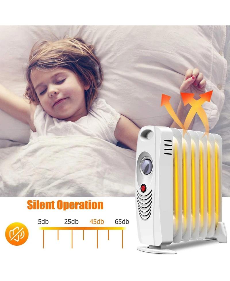 Gymax 700W Oil Filled Space Heater Radiator w/ Adjustable Thermostat Home Office