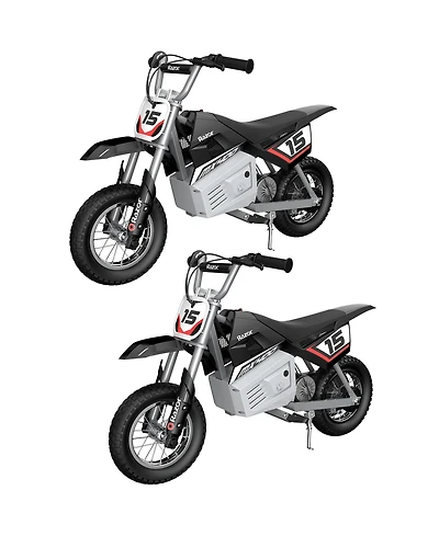 Razor MX400 Dirt Rocket Kids Ride On 24V Electric Toy Motocross Motorcycle Dirt Bike, Speeds up to 14 Mph, Black (2 Pack)