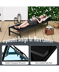 6-Position Chaise Lounge Chairs with Rustproof Aluminium Frame