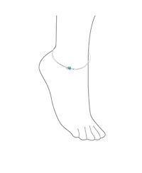 Bling Jewelry Hawaii Nautical Charm Sea Blue Opal Turtle Anklet Ankle Bracelet Sterling Silver