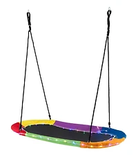 Slickblue Boys Saucer Swing with Led Lights Outdoor Backyard Play