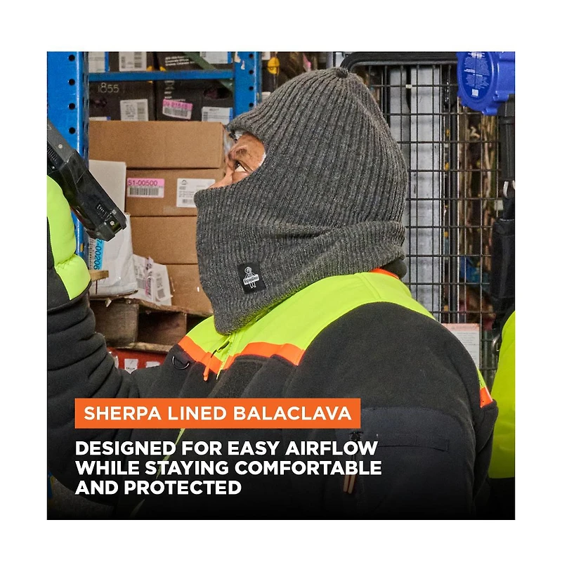 RefrigiWear Men's Sherpa-Lined Balaclava - Insulated Full-Face Winter Mask with Thermal Comfort