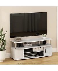Furinno Modern Tv Stand Media Entertainment Center for Tv's up To 55" w/2-Door Storage Cabinet,White Oak