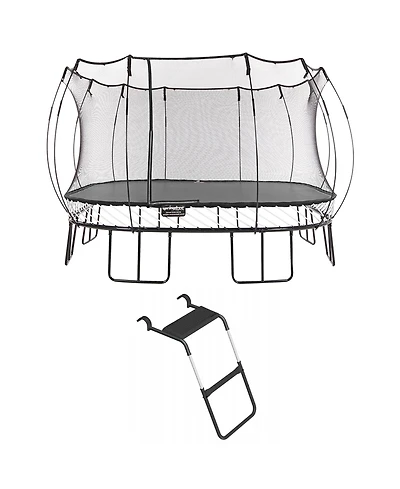 Springfree Trampoline 13 ft x 13 ft Large Square + FlexrStep V2 Bundle – Springless Fun with Adjustable & Lock Restrict Ladder Attachment Acces