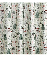 Kate Aurora Holiday Living Sparkly Metallic Christmas Santa Fabric Shower Curtain