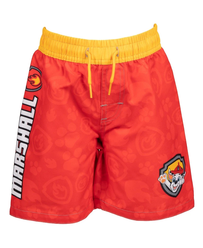 Paw Patrol Toddler Boys Marshall Rash Guard and Swim Trunks Outfit Set