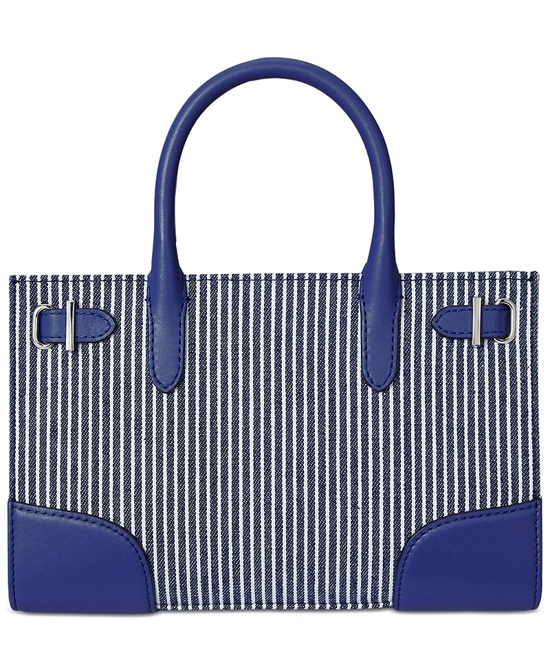 Lauren Ralph Lauren Striped Canvas Small Devyn Tote Bag
