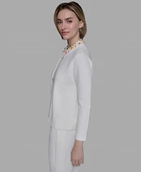 Karl Lagerfeld Paris Women's Embellished-Neck Jacket