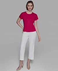 Karl Lagerfeld Paris Women's Pleated Short-Sleeve Blouse