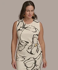 Donna Karan New York Plus Size Hardware-Trim Side-Twist Dress