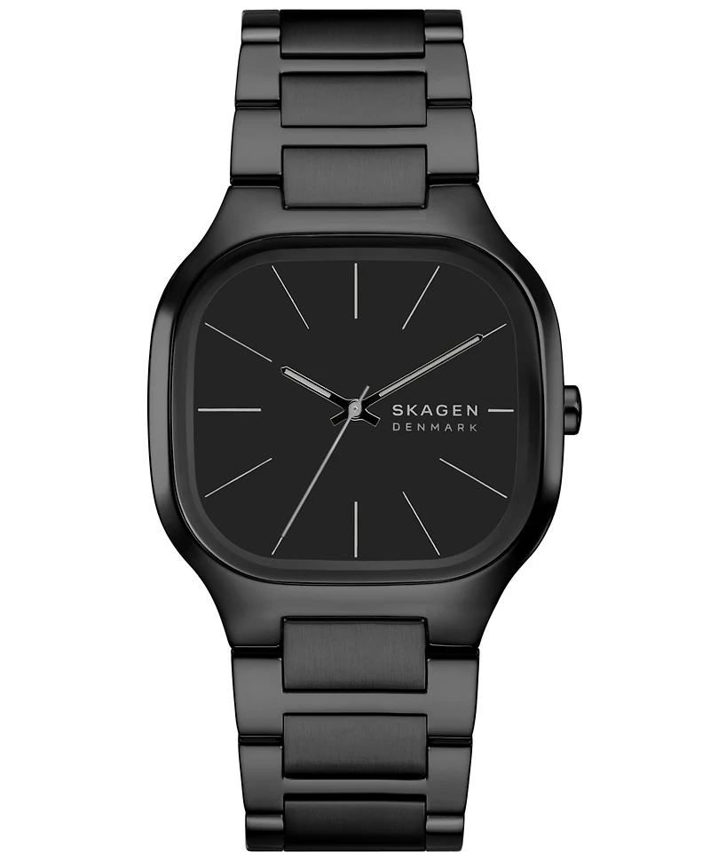 Skagen Men's Mellem Quartz Three-Hand Black Stainless Steel Watch, 40mm