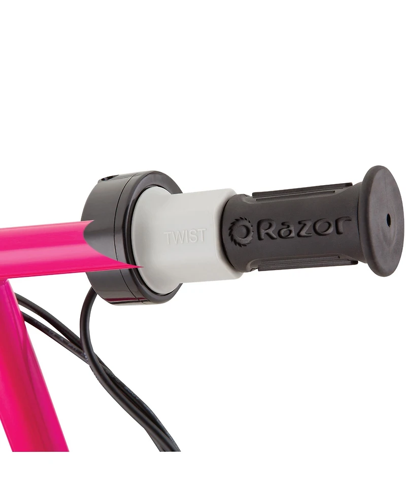 Razor Power Core E100 Electric Scooter w/ Hand Operated Front Brake, Daisy Pink