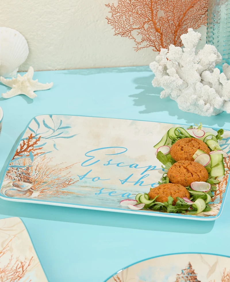 Certified International Escape to the Sea Rectangular Platter