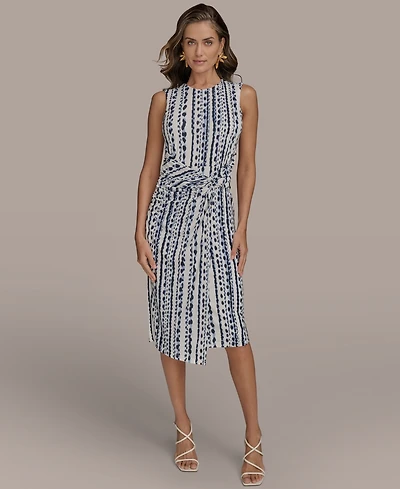 Donna Karan New York Women's Printed Side-Twist Dress