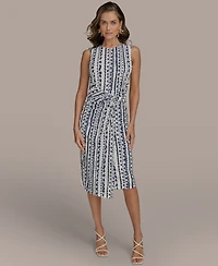 Donna Karan New York Women's Printed Side-Twist Dress