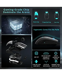 Thunderobot MG701 Wired Gaming Mouse, Ultimate Gaming-Grade Chip, 4200 Dpi Optical Sensor, High Rolling Rate, Ergonomic Design with Anti-Slip Side Gri