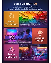 Lepro TB1 Ai Smart Table Lamp, Rgb+Ic Addressable Led Lamp Alexa Google Enabled