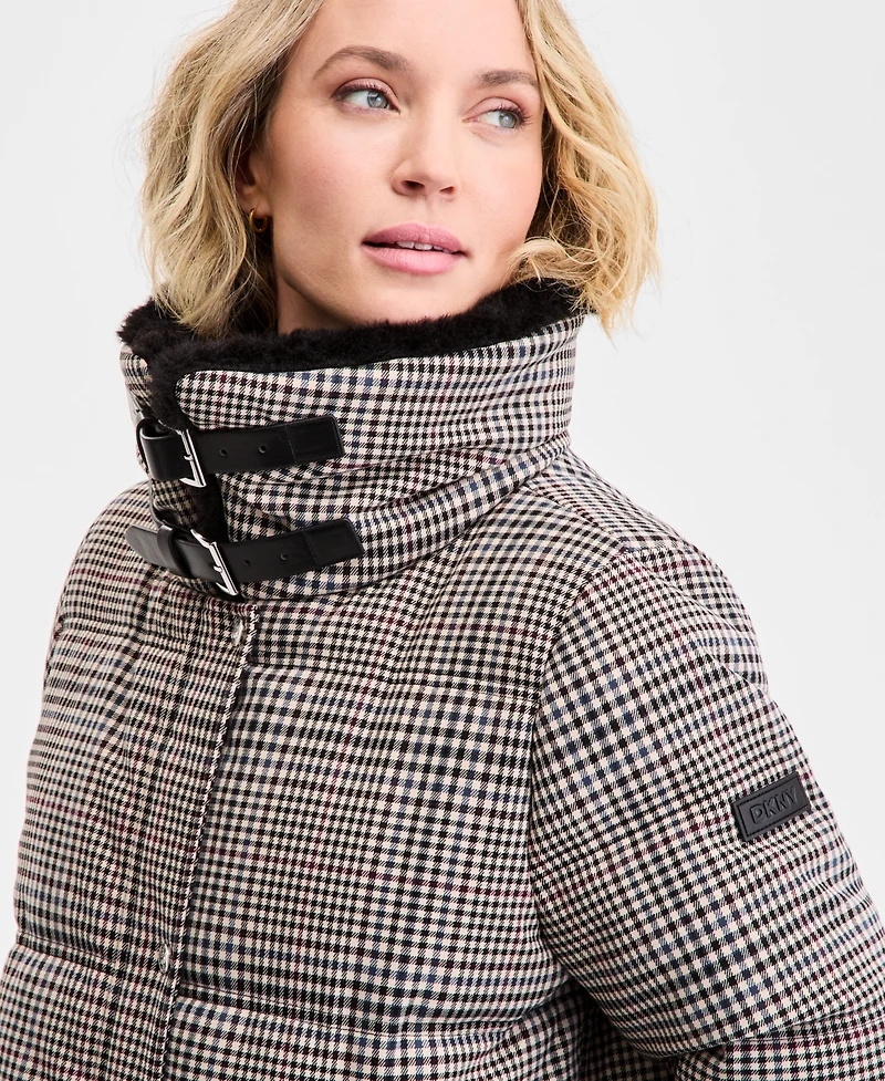 Dkny Women's Faux-Fur-Collar Zip-Front Puffer Coat