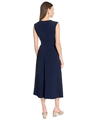 Calvin Klein Women's Jewel-Neck Side-Buckle A-Line Dress