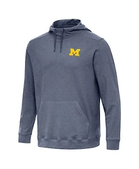 Antigua Men's Heather Navy Michigan Wolverines Cloud Pullover Hoodie