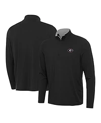 Antigua Men's Heather Gray Georgia Bulldogs Content Quarter-Zip Pullover Top