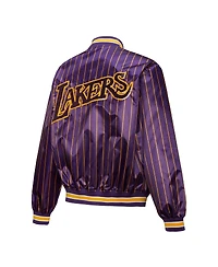 Mitchell & Ness X Dannijo Women's Purple Los Angeles Lakers Satin Full-Snap Jacket