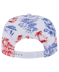 New Era Men's White Texas Rangers Printed Island Golfer Snapback Hat