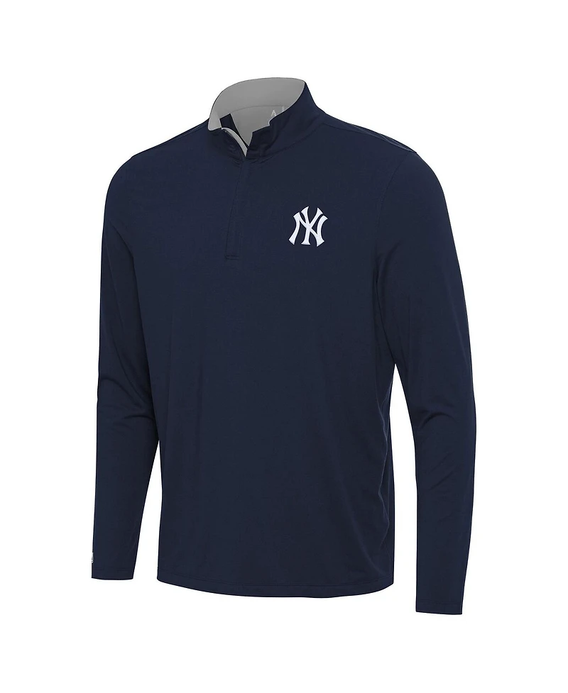 Antigua Men's Navy New York Yankees Content Quarter-Zip Top