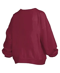 Pressbox Women's Garnet South Carolina Gamecocks Janise Arch Over Logo Waist Length Oversized Pullover Sweatshirt