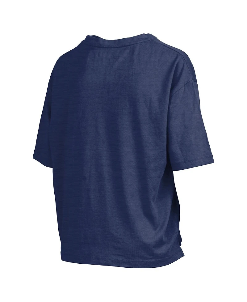 Pressbox Women's Navy Auburn Tigers Nelson Arch Over Logo Waist Length Oversized Slub T-Shirt