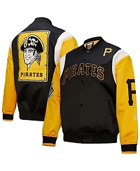 Mitchell & Ness Men's Black/Gold Pittsburgh Pirates Cooperstown Collection Team Origins Satin Full-Snap Jacket