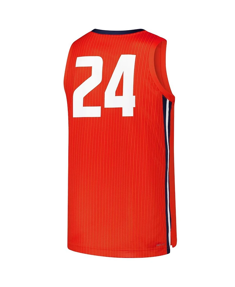 Nike Men's 24 Orange Illinois Fighting Illini Replica Basketball Jersey