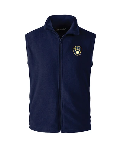 Dunbrooke Men's Navy Milwaukee Brewers Full-Zip Vest