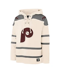 '47 Brand Men's Cream Philadelphia Phillies Superior Lacer Pullover Hoodie