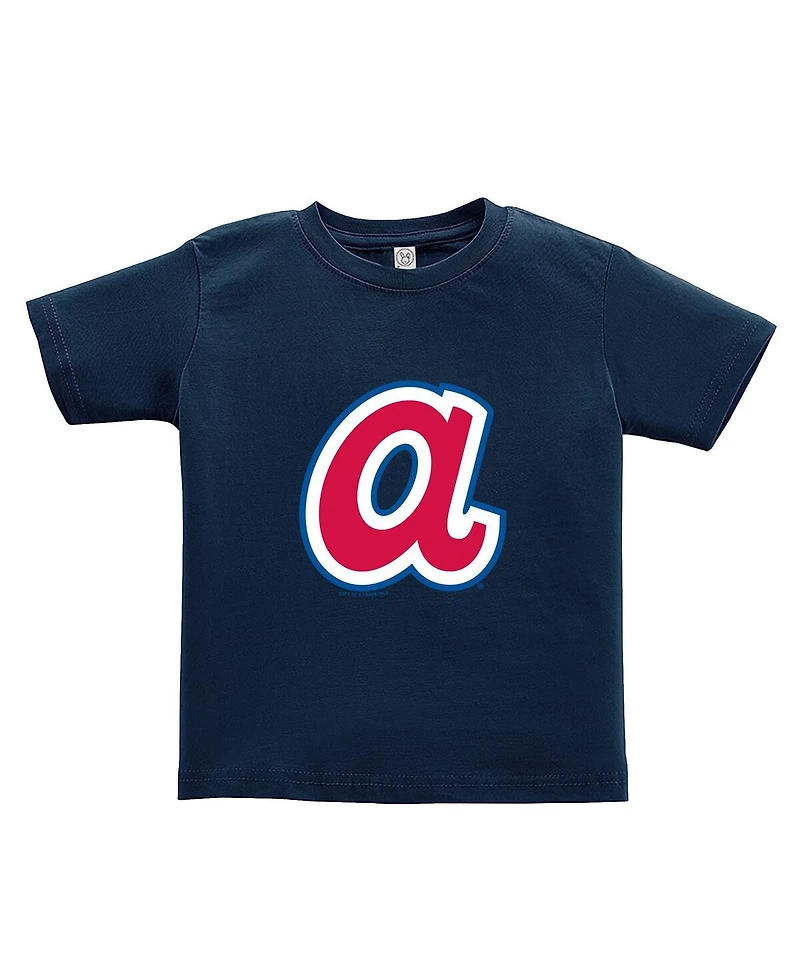 Soft as a Grape Toddler Navy/Gray Atlanta Braves Cooperstown Collection T-Shirt, Set of 2