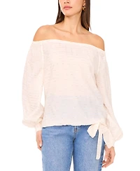 Vince Camuto Women's Off-The-Shoulder Blouson-Sleeve Top