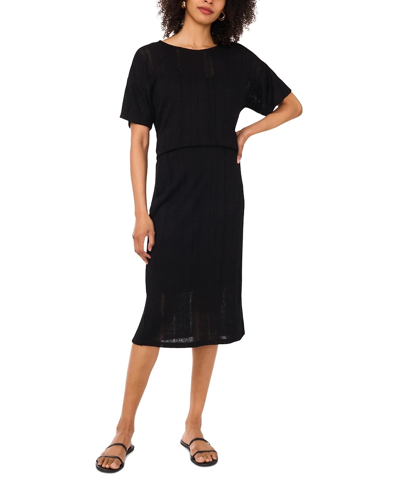 Vince Camuto Women's Pull-On Side-Slit Midi Skirt