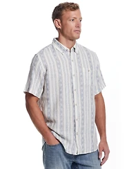 Weatherproof Vintage Men's Aztec Short Sleeve Printed Button-Down Shirt