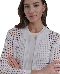 Dkny Jeans Petite Open-Stitch Cardigan
