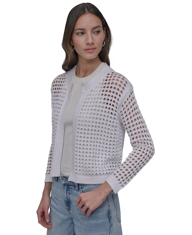 Dkny Jeans Petite Open-Stitch Cardigan