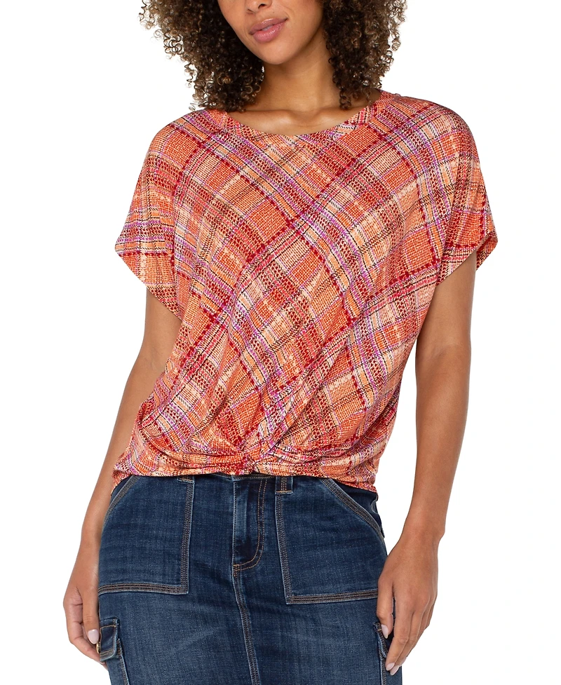 Liverpool Los Angels Petite Twisted Crewneck Top